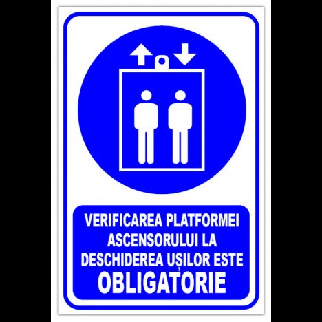 indicator verificarea platformei ascensorului la deschiderea usilor este obligatorie